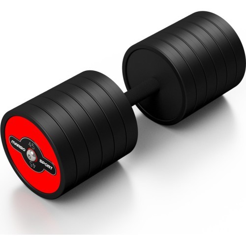 Гантель в резиновом покрытии Marbo Sport, красная, 45 кг