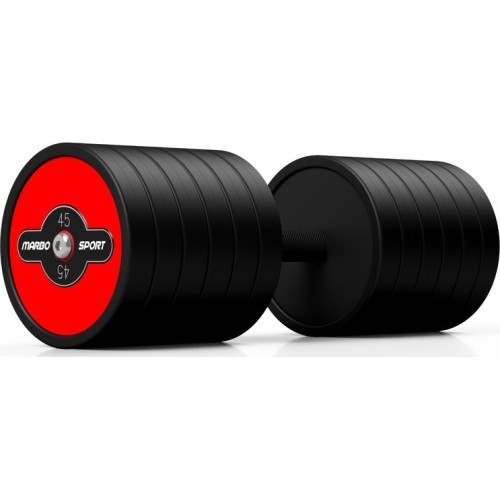 Guma dengtis hantelis Marbo Sport, raudonas, 45 kg