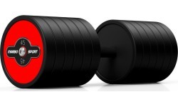 Rubber Coated Dumbbell Marbo Sport, Red, 45 kg