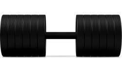 Rubber Coated Dumbbell Marbo Sport, Red, 45 kg