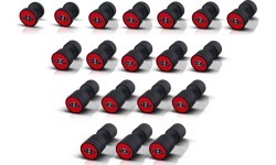 Rubber Coated Dumbbell Marbo Sport, Red, 45 kg