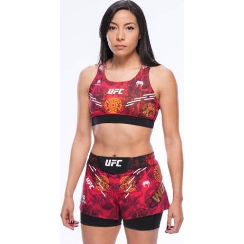 UFC Adrenaline Unrivaled by Venum Weili Zhang Fight Bra Top - Red/Yellow/Black
