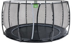 EXIT Dynamic įleidžiamas į žemę batutas ø427 cm su apsauginiu tinklu, juodas