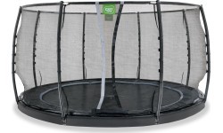 Грунтовый батут EXIT Dynamic ø427 см с защитной сеткой, чёрный