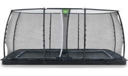EXIT Dynamic ground level trampoline 305x519cm with safety net - black