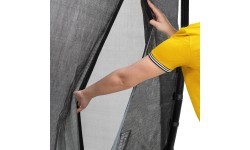 EXIT Dynamic ground level trampoline 305x519cm with safety net - black