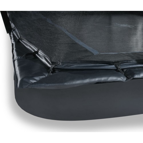 EXIT Dynamic ground level trampoline 305x519cm with safety net - black