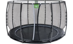 EXIT Dynamic ground level trampoline ø305cm with safety net - black