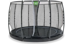 EXIT Dynamic ground level trampoline ø305cm with safety net - black