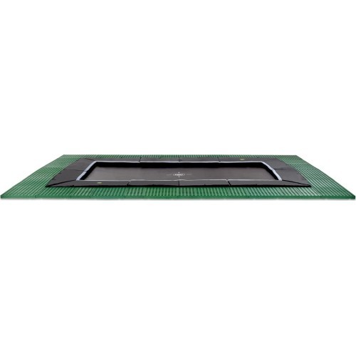 EXIT Dynamic ground level trampoline 275x458cm with Freezone safety tiles - black