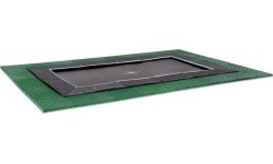 EXIT Dynamic ground level trampoline 275x458cm with Freezone safety tiles - black