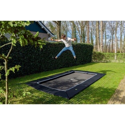 EXIT Dynamic įleidžiamas batutas 275x458 cm su Freezone apsauginėmis plytelėmis – juodas