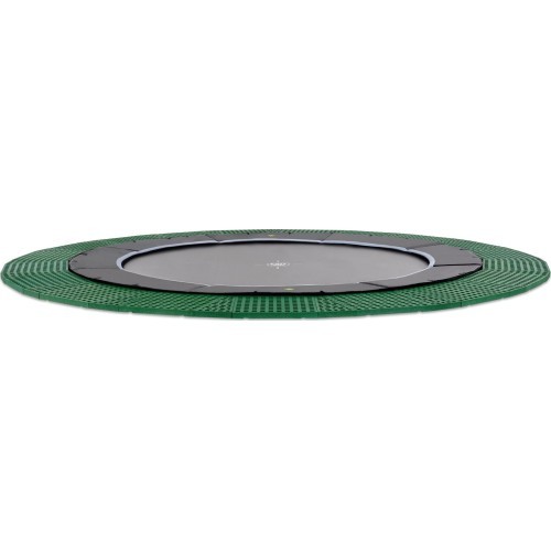 EXIT Dynamic ground level trampoline ø427cm with Freezone safety tiles - black