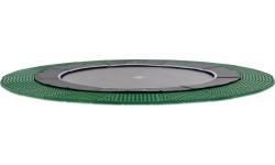 EXIT Dynamic ground level trampoline ø427cm with Freezone safety tiles - black
