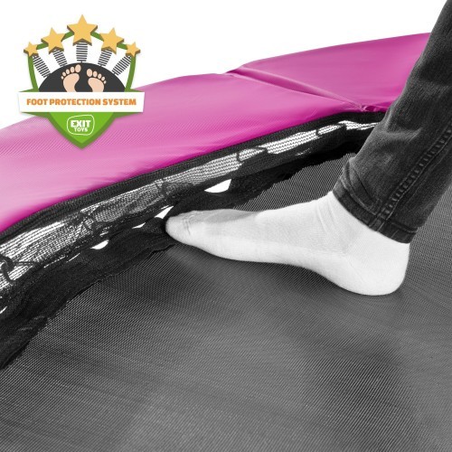 EXIT Silhouette ground trampoline ø366cm with safety net - pink Outdoor Round Coil spring Sunken trampoline