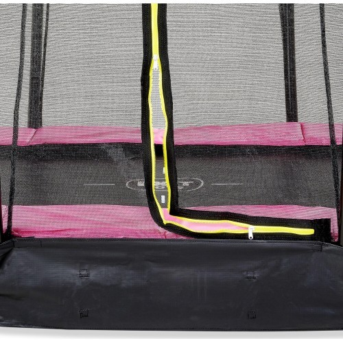 EXIT Silhouette ground trampoline ø366cm with safety net - pink Outdoor Round Coil spring Sunken trampoline