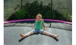 EXIT Silhouette ground trampoline ø366cm with safety net - pink Outdoor Round Coil spring Sunken trampoline