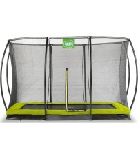 EXIT Silhouette ground trampoline 214x305cm with safety net - green Outdoor Rectangular Coil spring Sunken trampoline