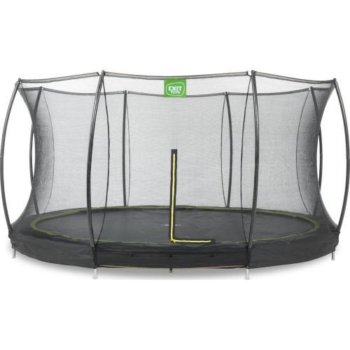 Įleidžiamas batutas EXIT Silhouette ø427 cm su apsauginiu tinklu, juodas