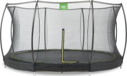 Грунтовый батут EXIT Silhouette ø427 см с защитной сеткой, чёрный