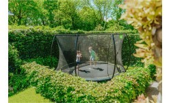 EXIT Silhouette ground trampoline ø427cm with safety net - black Outdoor Round Coil spring Sunken trampoline