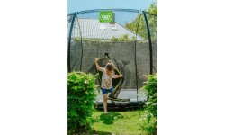 Įleidžiamas batutas EXIT Silhouette ø427 cm su apsauginiu tinklu, juodas
