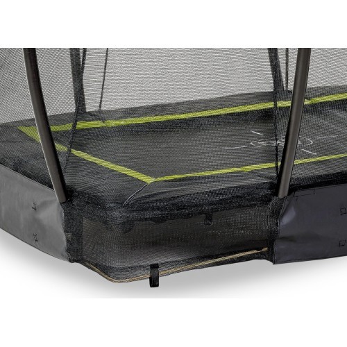 EXIT Silhouette ground trampoline 153x214cm with safety net - black