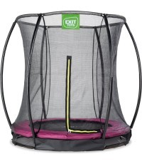 EXIT Silhouette ground trampoline ø183cm with safety net - pink Outdoor Round Coil spring Sunken trampoline
