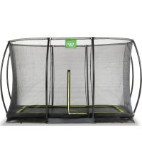EXIT Silhouette ground trampoline 244x366cm with safety net - black Outdoor Rectangular Coil spring Sunken trampoline