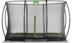 Грунтовый батут EXIT Silhouette 244x366 см с защитной сеткой, чёрный
