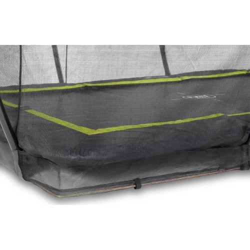 EXIT Silhouette ground trampoline 244x366cm with safety net - black Outdoor Rectangular Coil spring Sunken trampoline