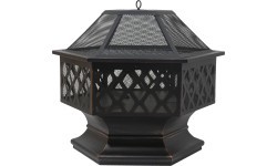HEXAGON copper patina fireplace with lid