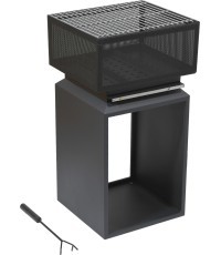 Laužavietė CUBE su grotelėmis, 74 cm