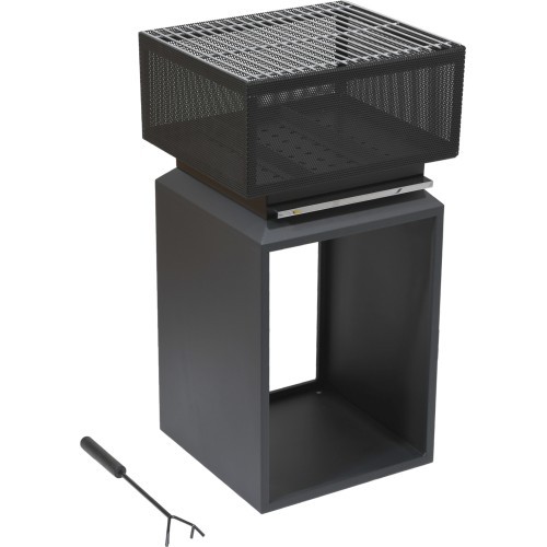 CUBE fireplace with grate 74cm