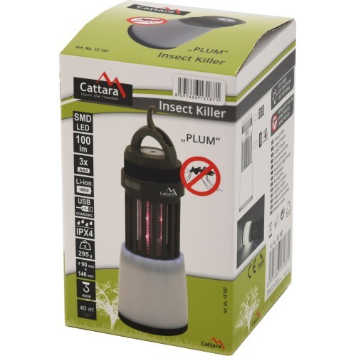 Flashlight PLUM retractable rechargeable + insect catcher