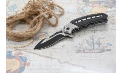 Sulankstomas peilis COBRA 20 cm su apsauginiu fiksatoriumi, sidabrinis–juodas