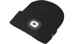 Черная кепка со светодиодным фонариком и USB-зарядкой