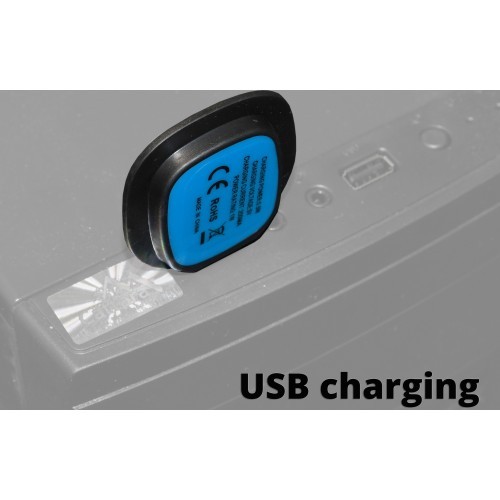 Cap BLACK with LED flashlight USB charging