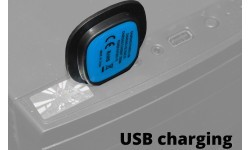 Cap BLACK with LED flashlight USB charging