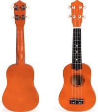 Medinė ukulelė gitara vaikams 4 stygų nailono ECOTOYS