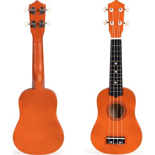 Medinė ukulelė gitara vaikams 4 stygų nailono ECOTOYS