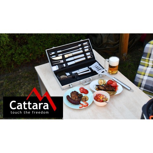 Kepsninės įrankių rinkinys Cattara – 18 vnt., aliuminio dėklas