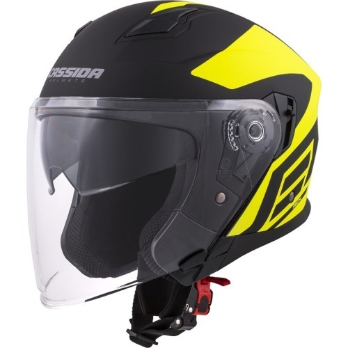 Мотоциклетный шлем Cassida Jet Tech Corso - Black Matt/Fluo Yellow
