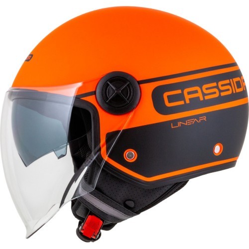 Motociklo šalmas Cassida Handy Plus Linear Pearl matinis oranžinis/juodas