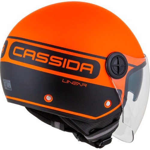 Motociklo šalmas Cassida Handy Plus Linear Pearl matinis oranžinis/juodas