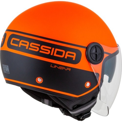 Motociklo šalmas Cassida Handy Plus Linear Pearl matinis oranžinis/juodas