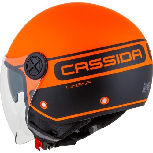 Мотошлем Cassida Handy Plus Linear Pearl матовый оранжево-черный