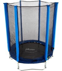 Батут Plum Junior с защитной сеткой, синий, 4 фута