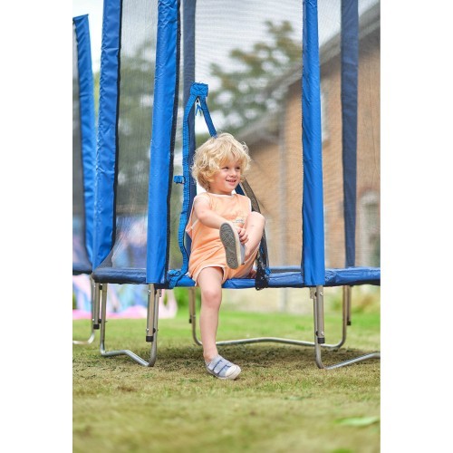 Батут Plum Junior с защитной сеткой, синий, 4 фута