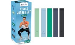 Fitneso gumų rinkinys (5 vnt.) su skirtingu pasipriešinimo lygiu Spokey ARTIO